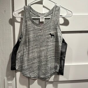 PINK Gray Tank w/Mesh Sides
